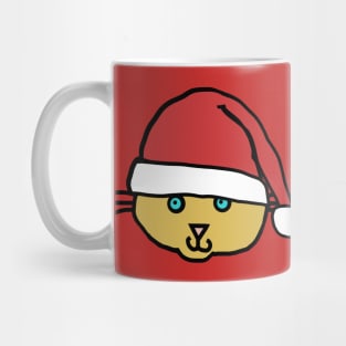 Christmas Cat Face Santa Hat Mug